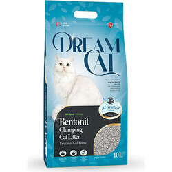 Dream Cat - Dream Cat Activated Carbon Parfümsüz Topaklanan Doğal Kedi Kumu 10 Lt
