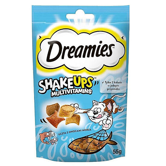 Dreamies Shake Ups Multivitamins Ton Balığı Somon ve Karidesli Kedi Ödülü 55 Gr - 1