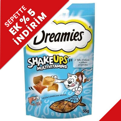 Dreamies Shake Ups Multivitamins Ton Balığı Somon ve Karidesli Kedi Ödülü 55 Gr