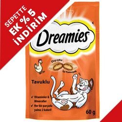 Dreamies - Dreamies With Chicken Tavuk Etli Kedi Ödülü 60 Gr
