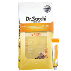 Dr. Sacchi Basic Tavuk Etli Kedi Maması 10 Kg + Gimcat 20 Gr Multivitamin Paste - Dr.Sacchi