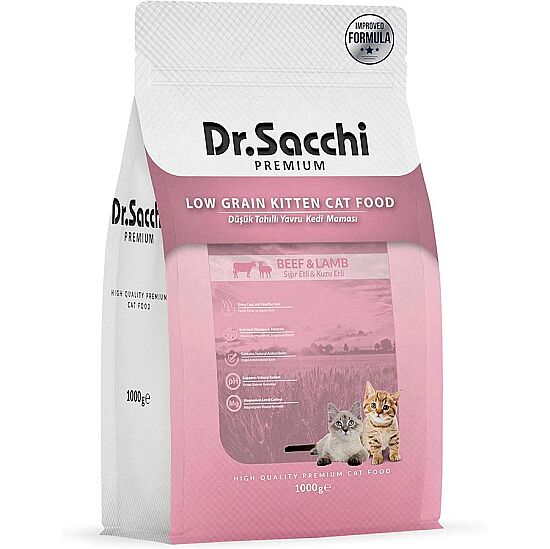 Dr.Sacchi Kitten Biftek ve Kuzu Etli Yavru Kedi Maması 1 Kg - 1