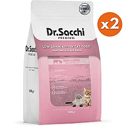 Dr.Sacchi Kitten Biftek ve Kuzu Etli Yavru Kedi Maması 1 Kg x 2 Adet - Dr.Sacchi