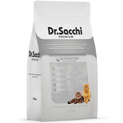 Dr.Sacchi - Dr.Sacchi Düşük Tahıllı Somon ve Ton Kısırlaştırılmış Kedi Maması 1,5 Kg