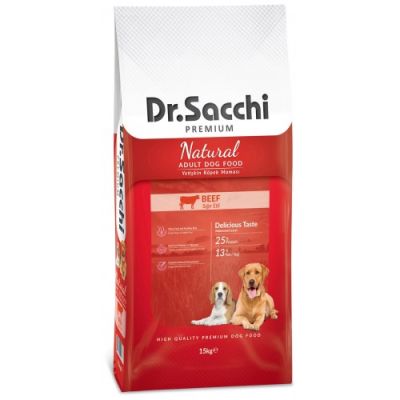 Dr. Sacchi Natural Beef Biftekli Köpek Maması 15 Kg