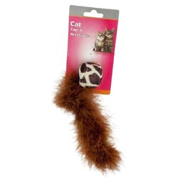 Eastland 550312 Renkli Kuyruklu Çıngıraklı Top Kedi Oyuncağı 18 Cm - Eastland