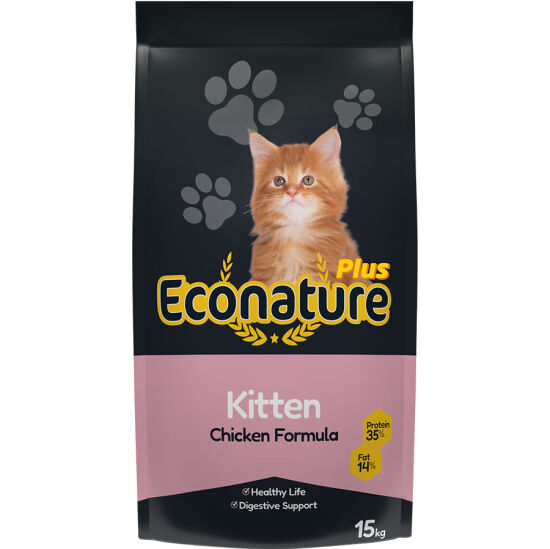 Eco Nature PLUS Kitten Tavuk Etli Yavru Kedi Maması 15 Kg - 1