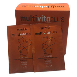 Ecurie Multi Vita Plus Kediler İçin Vitamin Deposu Besin Takviyesi Toz 30 x 1 Gr - Thumbnail