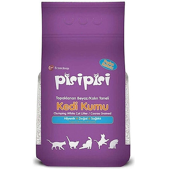 Eczacıbaşı Pisipisi İnce Taneli Bebek Pudralı Kedi Kumu 10 Kg - (12 Lt) - 1