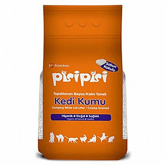 Eczacıbaşı Pisipisi Kalın Taneli Sabunlu Kedi Kumu 10 Kg - (12 Lt) - 1