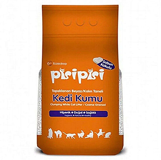 Eczacıbaşı Pisipisi Kalın Taneli Sabunlu Kedi Kumu 10 Kg - (12 Lt) - 1
