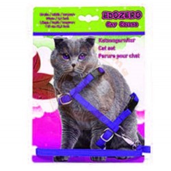 Edozero Mavi Kedi Göğüs Tasması + Uzatma ( 110 Cm ) Set - Edozero
