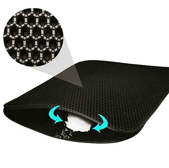 Elekli Standart Kedi Tuvalet Önü Paspası 60 x 40 Cm (Siyah) - 1