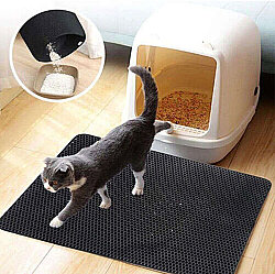 Elekli Standart Kedi Tuvalet Önü Paspası 60 x 40 Cm (Siyah) - 3