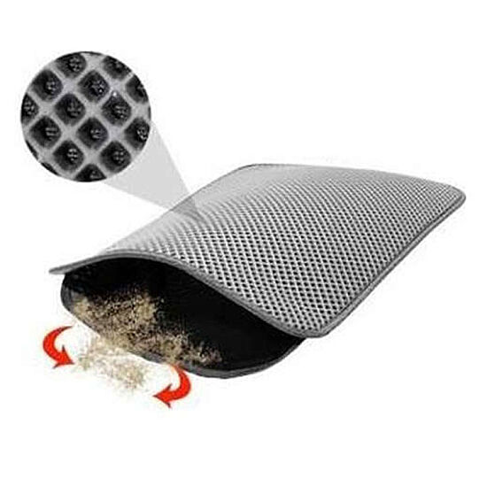 Elekli Standart Kedi Tuvalet Önü Paspası 60 x 40 Cm (Gri) - 1