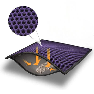 Elekli Büyük Boy Kedi Tuvalet Önü Paspası 60 x 80 Cm (Mor)