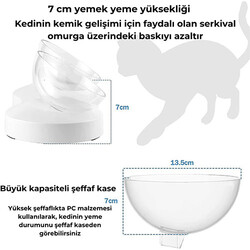ELS Pet Kedi ve Köpek İkili Şeffaf Mama ve Su Kabı - Thumbnail