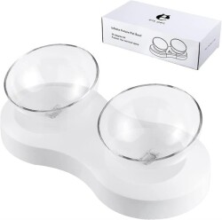 ELS Pet Kedi&Köpek İkili Şeffaf Mama ve Su Kabı - ELS Pet