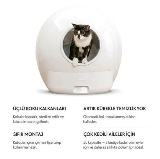 ELS Pet E801 Otomatik Kedi Tuvaleti 60 Lt - 2