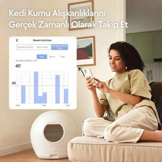 ELS Pet E801 Otomatik Kedi Tuvaleti 60 Lt - 3