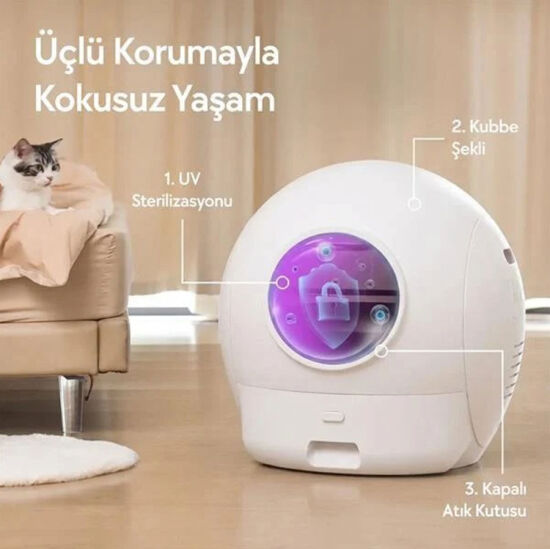 ELS Pet E801 Otomatik Kedi Tuvaleti 60 Lt - 6