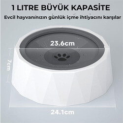 ELS Pet Sıçrama Önleyici Kedi&Köpek Diamond Su Kabı 1 Lt - Thumbnail