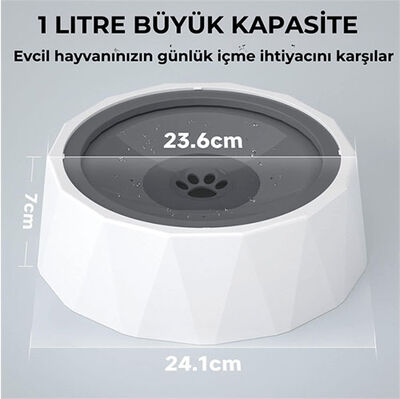 ELS Pet Sıçrama Önleyici Kedi&Köpek Diamond Su Kabı 1 Lt