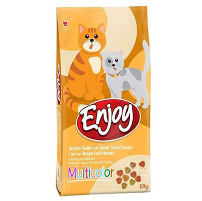 Enjoy Multi Color Tavuk Etli Renkli Yetişkin Kedi Maması 10 Kg