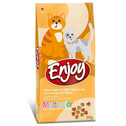 Enjoy Multi Color Tavuk Etli Renkli Kedi Maması 15 Kg + 5 Adet Challenge 400 Gr Konserve - Thumbnail