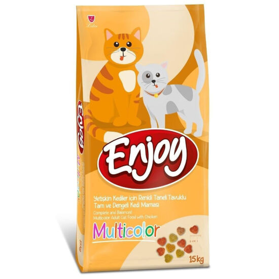 Enjoy Multi Color Tavuk Etli Renkli Kedi Maması 15 Kg - 1