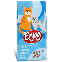 Enjoy Somonlu ve Hamsili Kedi Maması 10 Kg - Enjoy