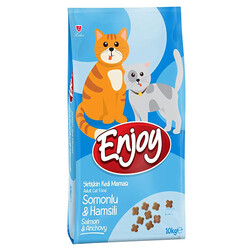 EnJoy Premium - Enjoy Somonlu ve Hamsili Yetişkin Kedi Maması 10 Kg