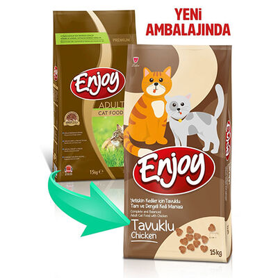 Enjoy Tavuk Etli Yetişkin Kedi Maması 15 Kg + 5 Adet Dr Sacchi 4 lü Creamy Ödül