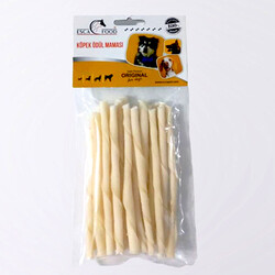 Esca Food - Esca Food Beyaz Burgu Çiğneme Kemiği Köpek Ödülü 12 Cm (20Li Paket)