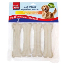 Esca Food - Esca Food Beyaz Pres Kemik Köpek Ödülü 12,5 cm (4Lü Paket)