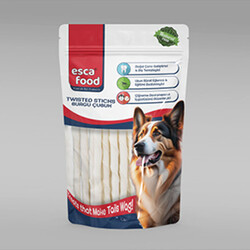 Esca Food - Esca Food Beyaz Burgu Çubuk Köpek Ödülü 12 cm (50Li Paket)