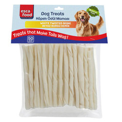 Esca Food - Esca Food Beyaz Burgu Çubuk Köpek Ödülü 12 cm (50Li Paket)