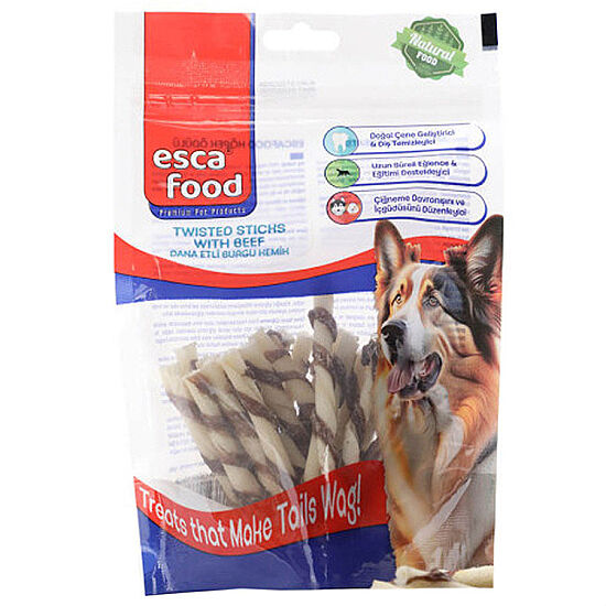 Esca Food Dana Etli Burgu Çubuk Köpek Ödülü 8 cm (25Li Paket) - 1