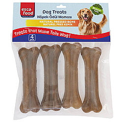 Esca Food Naturel Pres Kemik Köpek Ödülü 12,5 Cm (4Lü Paket) - 200 Gr - Esca Food