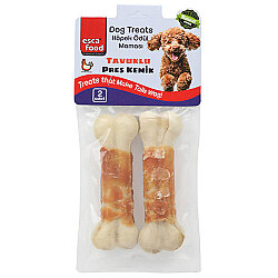 Esca Food Press Kemik Tavuk Eti Sargılı Köpek Ödülü 12,5 Cm - (57 Gr 2li Paket) - 114 Gr - Esca Food