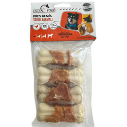 Esca Food - Esca Food Press Kemik Tavuk Eti Sargılı Köpek Ödülü 7,5 Cm - (4lü Paket)