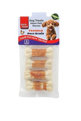Esca Food Press Kemik Tavuk Eti Sargılı Köpek Ödülü 7,5 Cm - (4lü Paket)