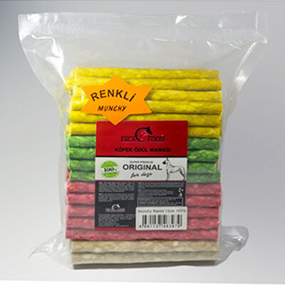 Esca Food Renkli Munchy Çubuk Köpek Ödülü 12 Cm (100Lü Paket)