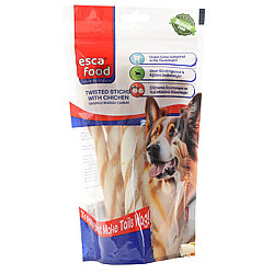 Esca Food Tavuk Sargılı Jumbo Burgu Köpek Ödül Kemiği (6Lı Paket) - Esca Food