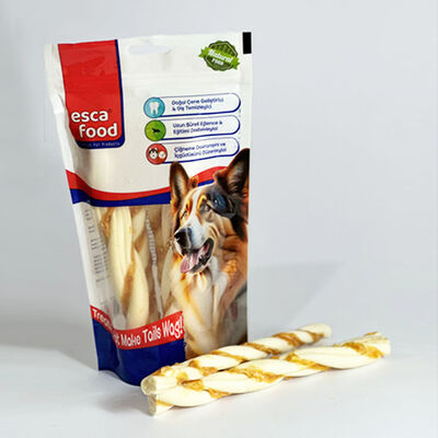 Esca Food Tavuk Sargılı Jumbo Burgu Köpek Ödül Kemiği (6Lı Paket)