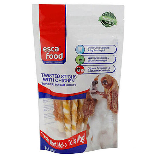 Esca Food Tavuklu Burgu Çubuk Köpek Ödülü (10Lu Paket) - 1