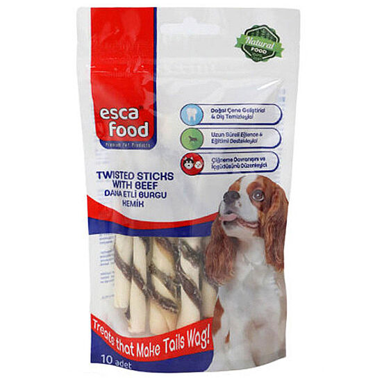 Esca Food Dana Etli Burgu Kemik Köpek Ödülü 12 cm 10 Adet - 1