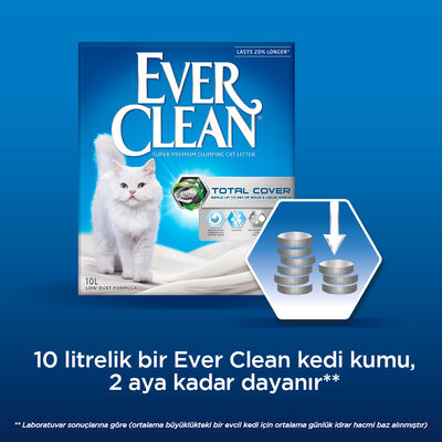 Ever Clean Total Cover (Koku Önleyici) Kokusuz Kedi Kumu 6 Lt