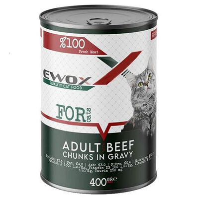 Ewox Biftekli Parça Etli ve Soslu Yetişkin Kedi Konservesi 400 Gr