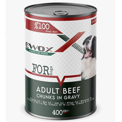 Ewox Biftekli Parça Etli ve Soslu Yetişkin Köpek Konservesi 400 Gr - Ewox